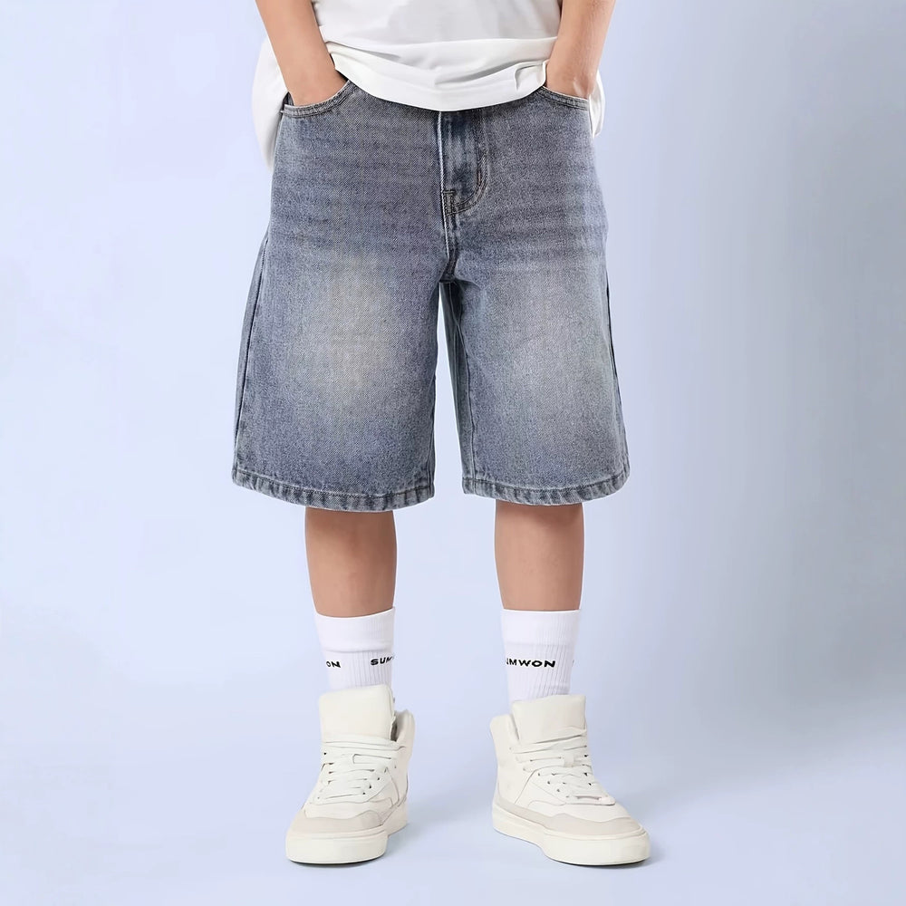 Kids' boys' summer lightweight pants - stylish new denim shorts for mid-to-large children - summer collection