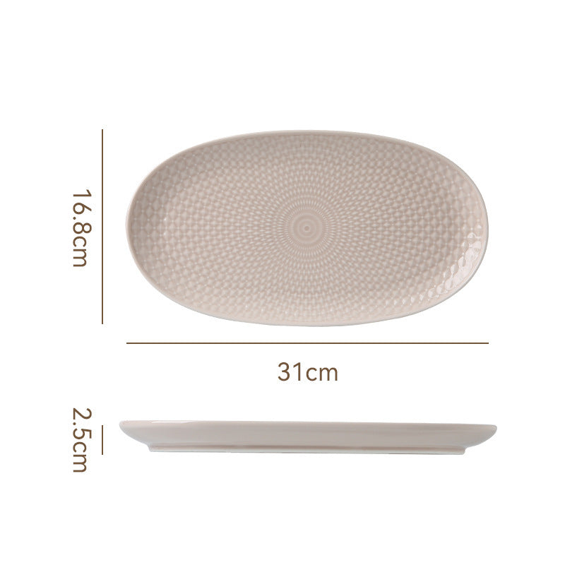 Scandinavianinsfor homerestaurantpure color ceramic set combinationstylish high-looking western food steak plate salad bowl