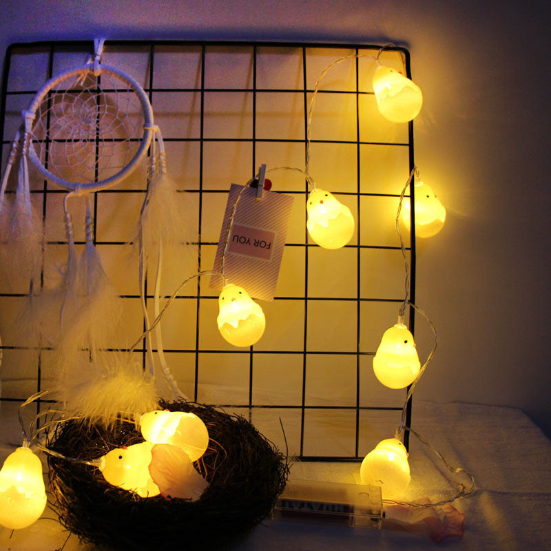 hot Easter eggshell chick light string cute duck children's room decorative lights flash wholesale