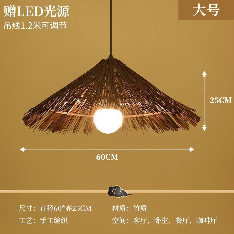 Straw hat chandelier southeast asian rattan creative bamboo art restaurant wedding store hotel b&b lampshade bamboo woven decorative chandelier