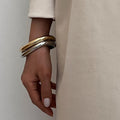 Irregular alloy bracelet wholesale european and american cross-border new jewelry female simple stylish circle electroplated open bracelet