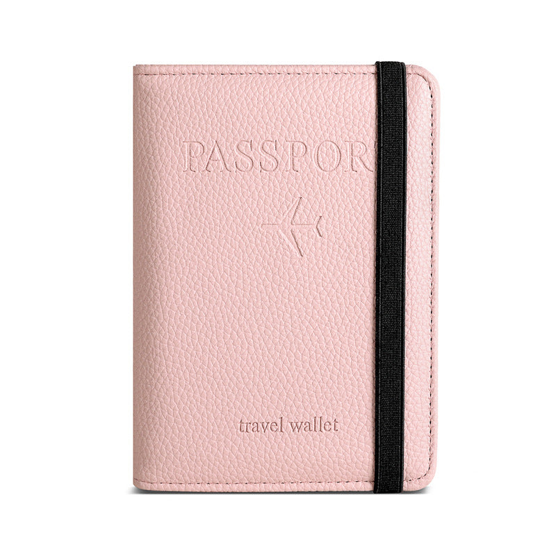 Spot card package  wholesale  RFID anti-magnetic travel PU passport clip luggage tag set passport storage