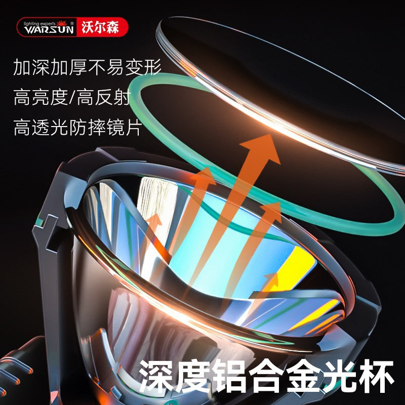 Walson manufacturer W68 strong light headlamp charging long-range super bright head wearing ultra-light night fishing special mining lamp headlamp