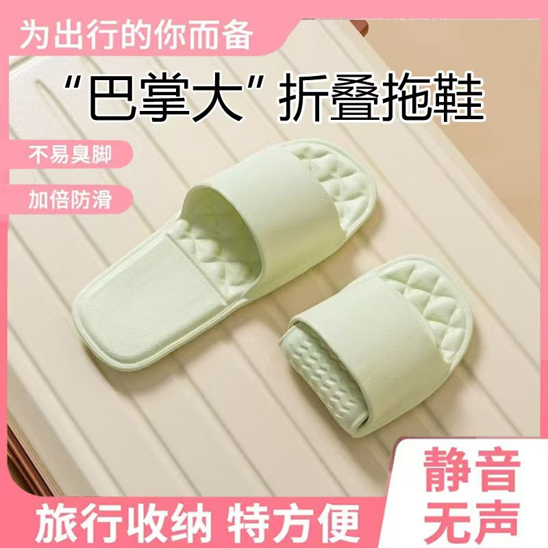 Family pack foldable travel slippers - women's portable, non-slip, disposable slippers for travel, business trips, and hotels - suitable for bathing