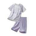 Kids'  summer outfit set: ice silk short-sleeve t-shirt and shorts - quick-dry two-piece tracksuit for youth basketball