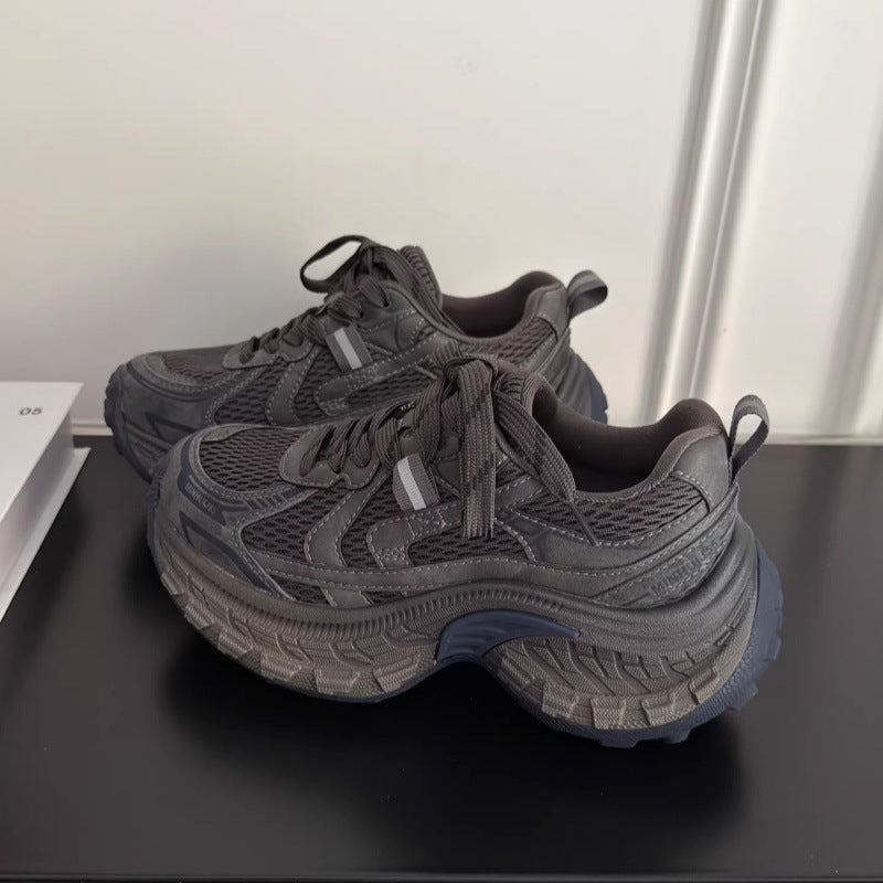 Chunky platform sneakers for women - 2026 spring new arrival: height increasing, slimming, versatile casual athletic shoes, retro hot-selling women's footwear