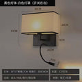 Elegant and stylish bedside reading wall lamp for hotels, guesthouses, and b&bs. modern fabric design with wall-mounted switch