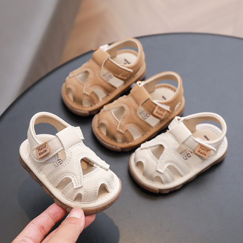 Baby sandals summernew arrival boys soft bottom toe cap toddler shoes baby shoes kidsnon-slip upgraded calling shoes