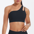 New arrival cross-border patchwork double-sided nylon brushed one-shoulder beautiful back sports intimates running fitness yoga wear vest for women