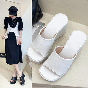 Fish mouth high heel sandals women's summerexportnew arrival outdoor thick sole sandals fitting room women's shoes trendy