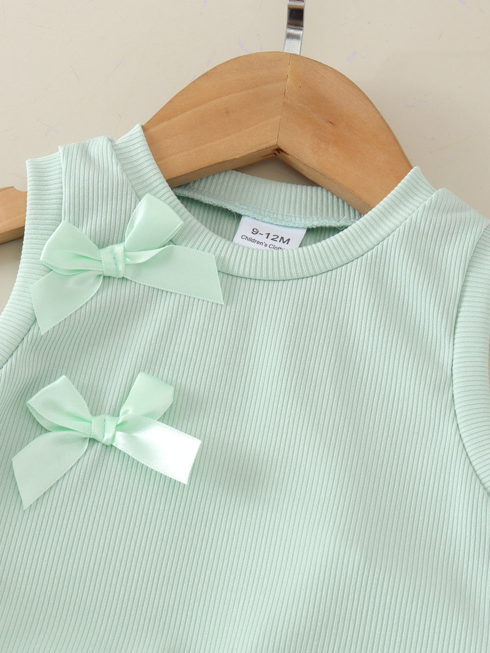Baby clothing kids set children outfit green vest + shorts two-piece set