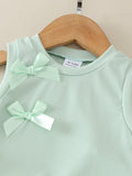 Baby clothing kids set children outfit green vest + shorts two-piece set