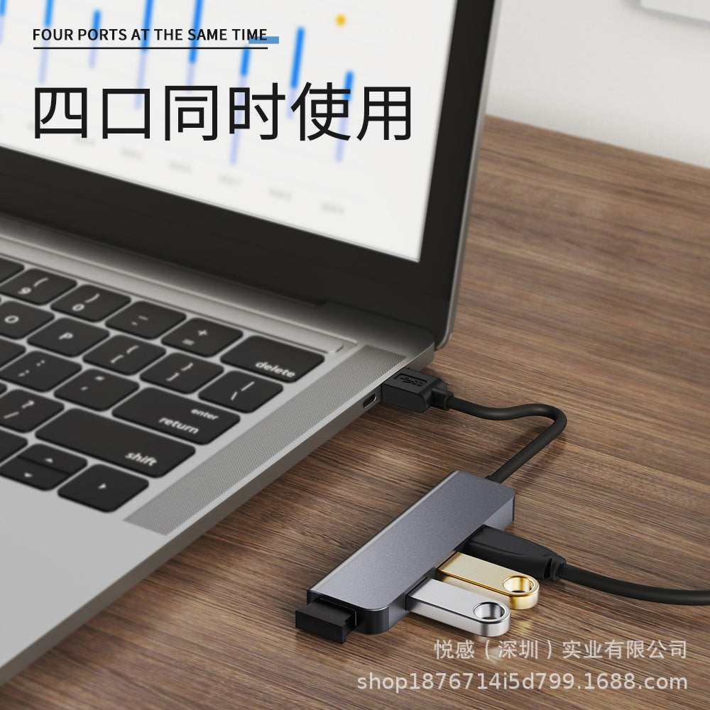 In-stock usb 3.0 hub splitter, compatible with huawei, apple, and laptops. one-to-four multi-port hub