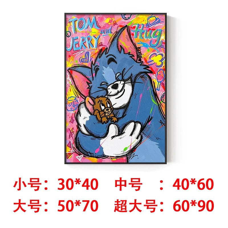 Strawberry bear decorative painting cute trend lotso Stitch pendulum painting hanging painting living room bedroom wall painting