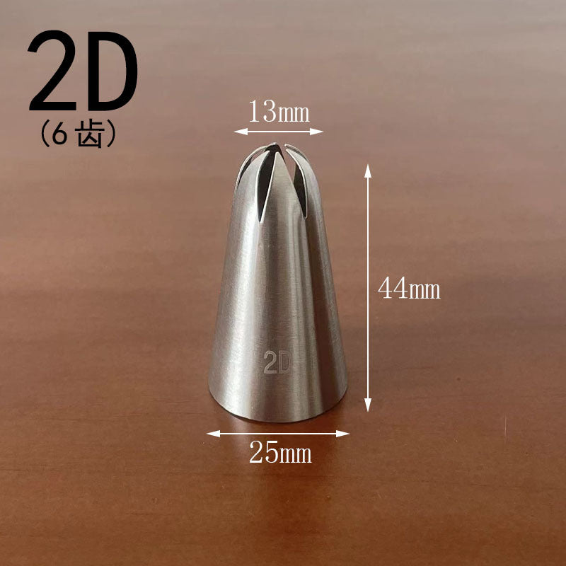 Medium decorating nozzle 1m#2d# seamless 304 stainless steel cream cake baking decorating tool in stock wholesale