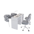 Widened 45cm nail table and chair set - special offer! economical single/double, light luxury, multi-functional, odorless, carbon steel with baked enamel finish