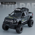 Black - raptor pickup truck [openable doors/with lights/sound effects] - case quantity: 42 units