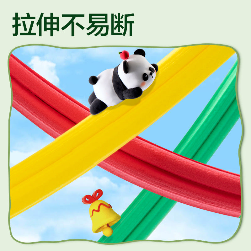 Deli XM888 Panda Stacking Toolbox Ultra Light Clay Kindergarten Children's Large Capacity Color Clay Clay Set