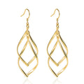 European and american cross-border earrings, gold-plated double-ring buckle earrings, earrings, european and american creative long double-twist tassel earrings