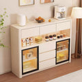 Medieval style sideboard changhong glass with lights for home restaurant tea storage cabinet cream style multifunctional water bar cabinet