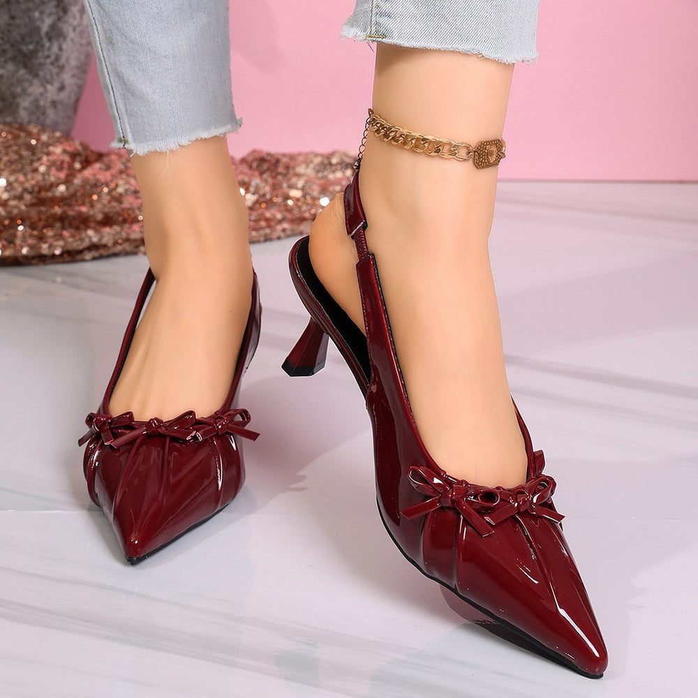 2026 spring new pointed-toe bow-tie peep-toe stiletto heels - direct from the manufacturer, export quality women's shoes for cross-border e-commerce