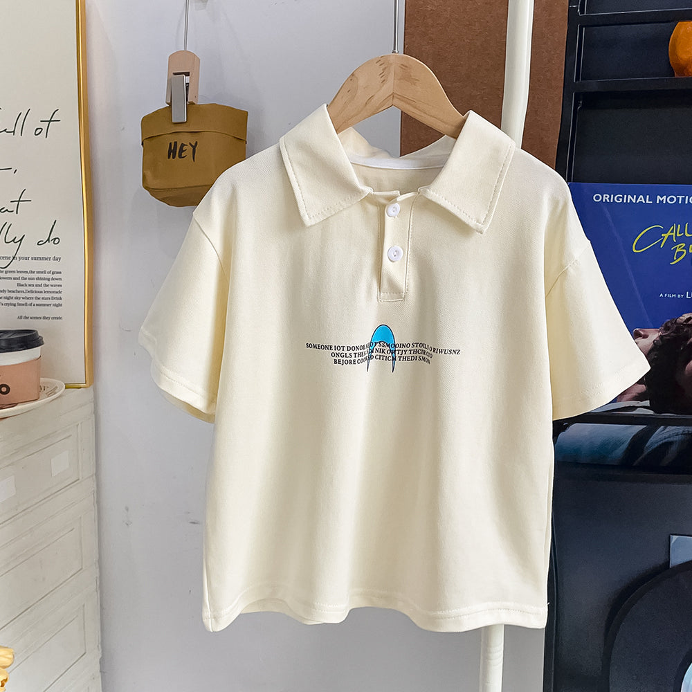 【summer new arrivals】pure cotton kids' polo shirt - summer collection for boys and girls - korean style turn-down collar short sleeve s003