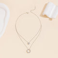 Wholesale round necklaces - european & american cross-border, light luxury, high-end diamond-studded pendants, women's fashionable minimalist design, choker necklaces