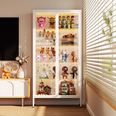 Glass display cabinet, hand cabinet, steel dustproof transparent model storage cabinet, pain cabinet, toy storage cabinet, display bookcase