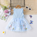new arrival: mesh princess dress - fresh blue floral print dress