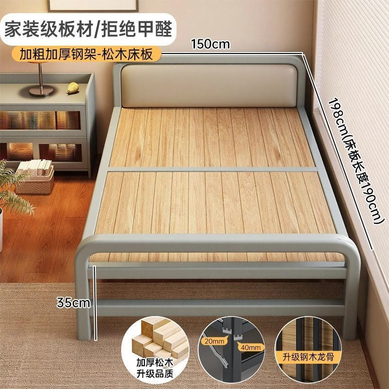 For homefoldable dual-purpose steel frame bed rental house dormitory simple single bed small apartment thickened portable lunch break extra bed