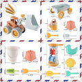 Beach toy set for kids: wheat straw thickened, drop-resistant sand bucket, hourglass, sand shovel, and water play toys for the beach