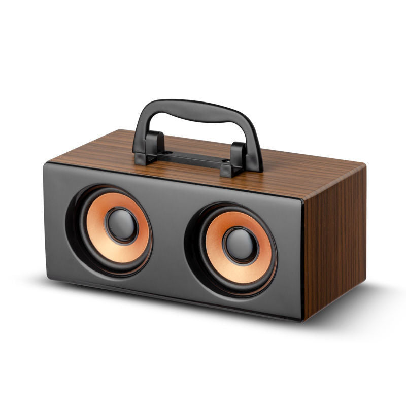 New wooden bluetooth speaker with high volume 3d surround sound, usb drive, radio, and multifunctional retro audio system