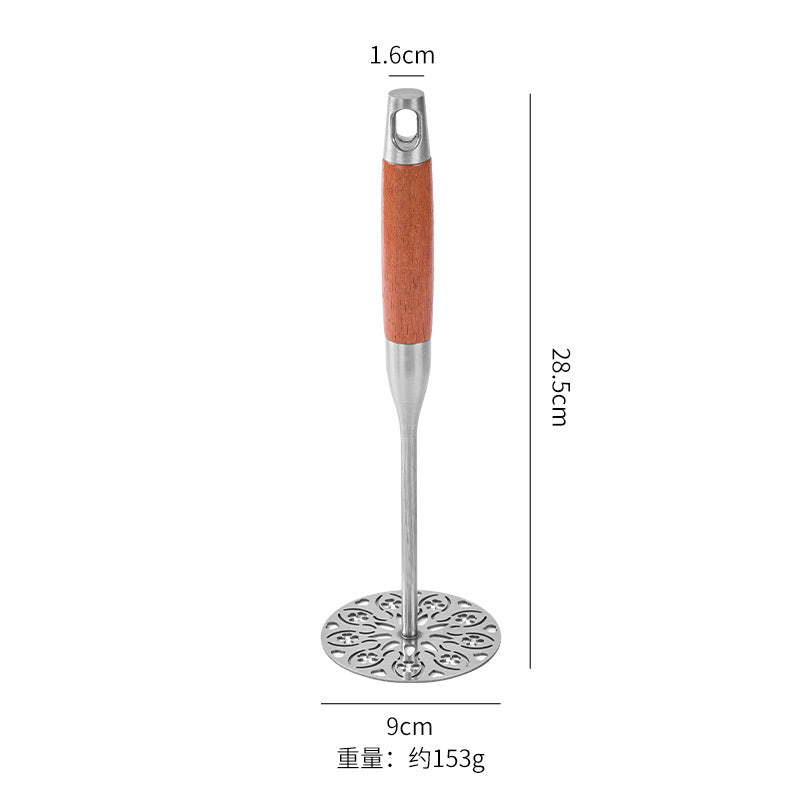 304 stainless steel thickened rosewood handle manual masher - potato masher for baby food and purees
