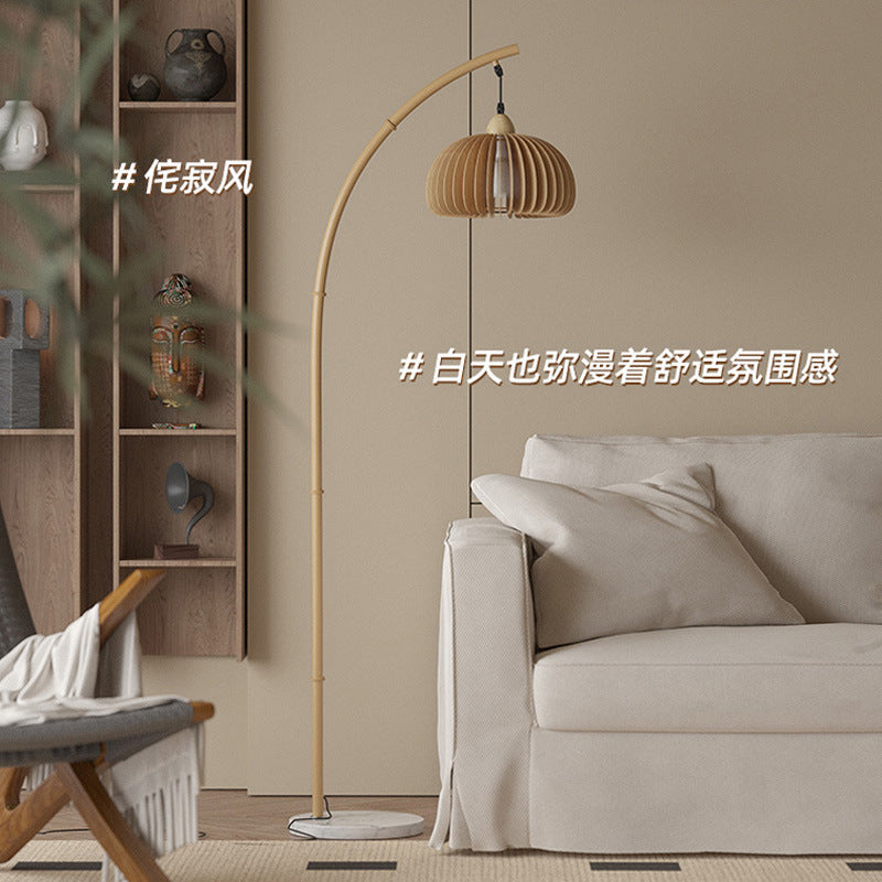 New chinoiserie floor lamp zen atmosphere lamp living room tea room retro medieval high-end sense of wabi-sabi style fishing lamp table lamp