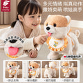 Kids' electric realistic plush toy dog - walks, barks, moves, learns to talk, licks - electronic dog for boys and girls