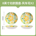 Flower-like internet celebrity household vegetable plate fish plate high-looking ceramic plate creative accessible luxury fruit dessert plate suit combination