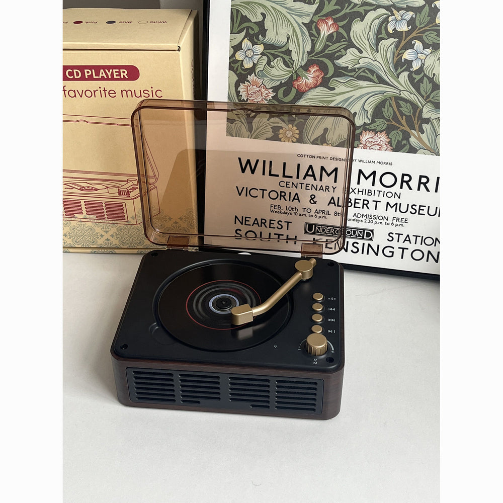 Retro multifunctional cd player bluetooth radio wooden speaker transparent dustproof high-fidelity stereo sound