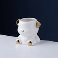 Bear fruit fork suit high-looking electroplated ceramic storage jar stainless steel fork spoon combination fruit pick jar wholesale