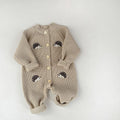 Baby fall and winter clothing one-piece clothes baby boy cartoon hedgehog knitting khaki girl thickenedsweateroutwear climbing suit
