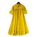 Lazy style dress women's korean style fashionsense of design lantern sleeves pleated single-breasted slimming lookloose shirt skirt