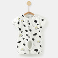 New summer baby rompers, onesies, and crawling suits - newborn pure cotton short-sleeve lightweight open crotch crawling suit for 0-1 year olds