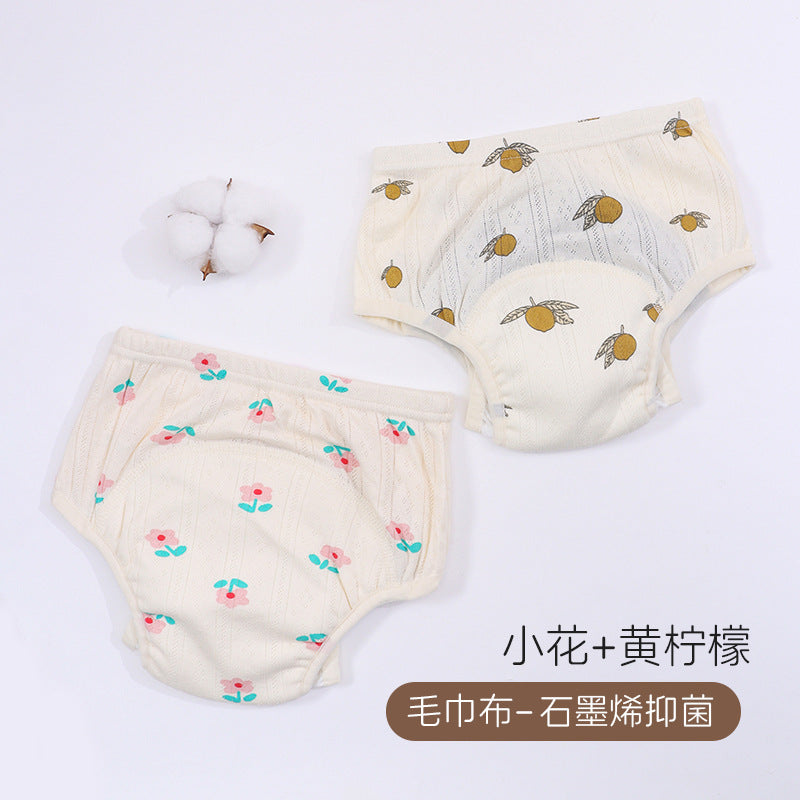 2-pack baby potty training pants, pure cotton waterproof breathable diaper pants, 6-layer gauze all-cotton children's underwear