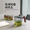 Yanxie teapot solid wood handle tea water separation cup tea separation pot heat-resistant glass tea set suitfor home teapot