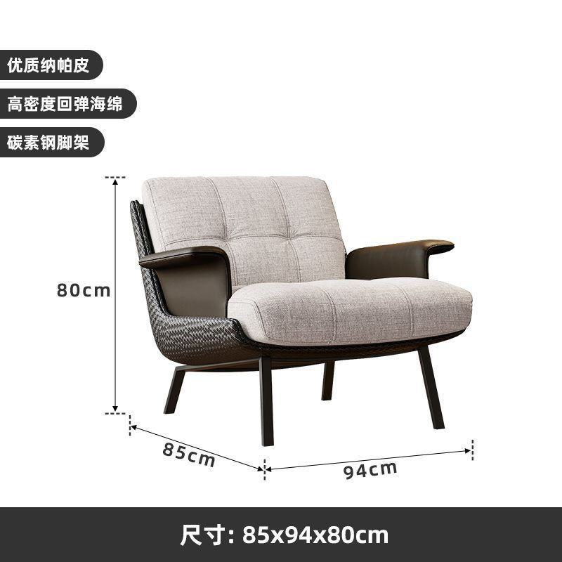 Italian light luxury single sofa chair retro wabi-sabi style designer casual sofa for homeb&b hotel negotiation chair