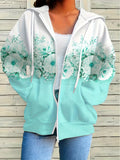 hot-selling plus-size women's zip-up hoodie, new casual long-sleeve hooded sweatshirt jacket, dropshipping available