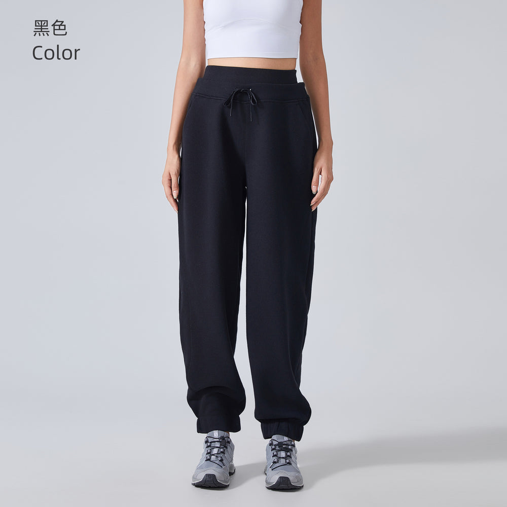 Women's fleece-lined warm sweatpants - stylish, versatile, casual joggers - loose fit, cuffed ankle, perfect for fitness and yoga - daw154