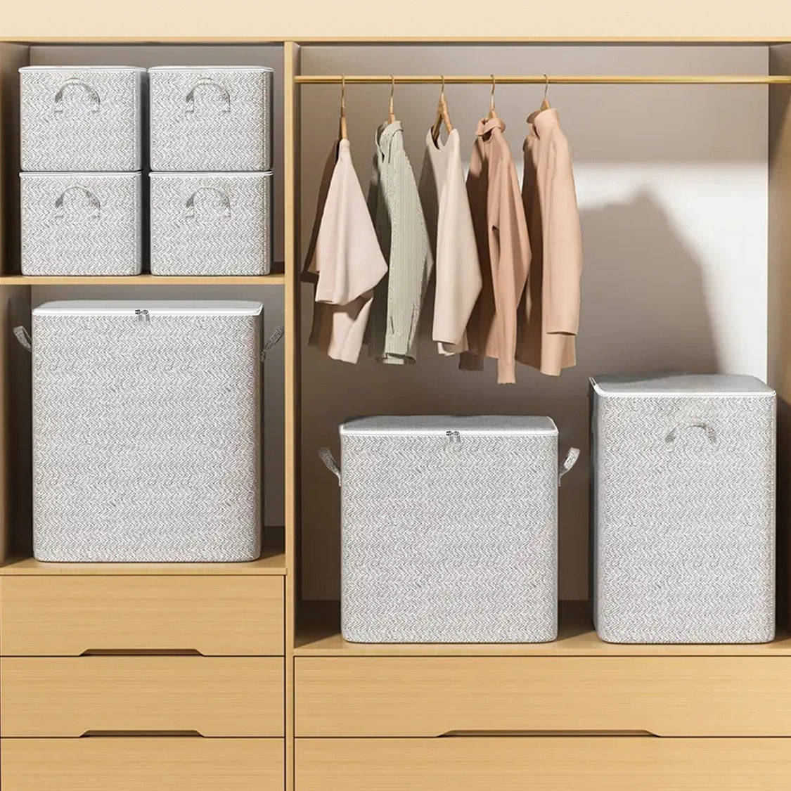 Non-woven household bedroom wardrobe clothing sorting bag large-capacity moving packing bag quilt storage duffel bag