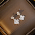 [set] internet celebrity popular four-leaf clover necklace women's earrings high-end accessible luxury fashion earrings clavicle chain jewelry