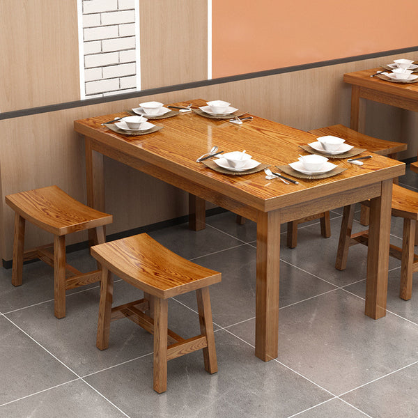 Table noodle restaurant snack bar restaurant dining table and chair combination solid wood carbonized dining table noodle restaurant barbecue combination table and chair cp