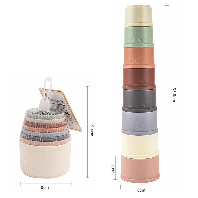 Cross-border export South East Asia fun round stacking cup bathroom bath toy creative building block stacking music infant